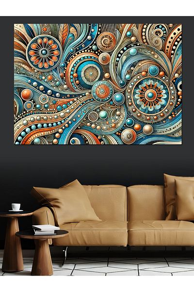 Tablomega Pânză decorativă Harmoni cu model Paisley - Masă din lemn MDF