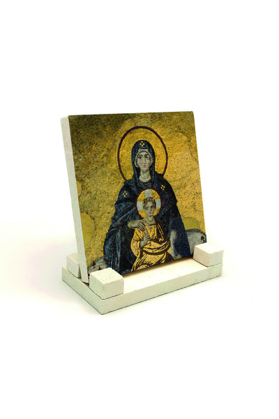 Souvenest Ayasofya- Meryem Ve Isa Mozaiği Baskılı Taş Masaüstlük 10x10