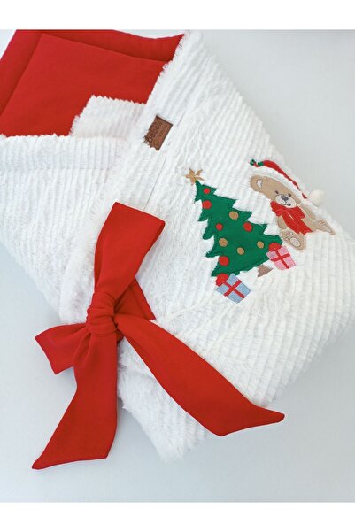 Bebella Winter Baby Blanket & Swaddle - Pine Tree & Teddy Bear Embroidered Hospital Release - Special for New Year