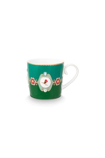 Pip Studio Porcelain Mug, , Green, 150ml, Love Birds Collection