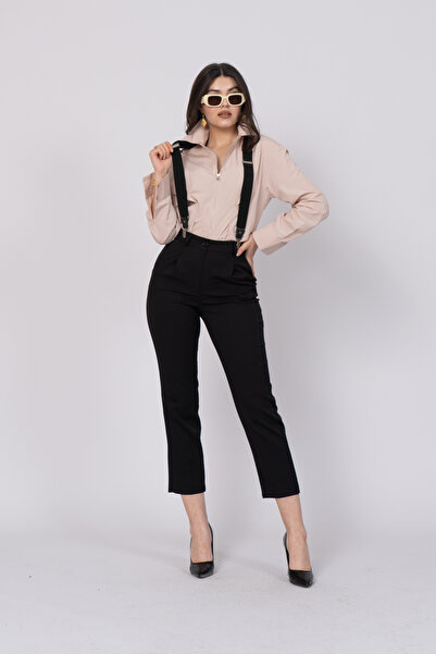 MissVina Önü Fermuarlı Belden Dar Gömlek 70026