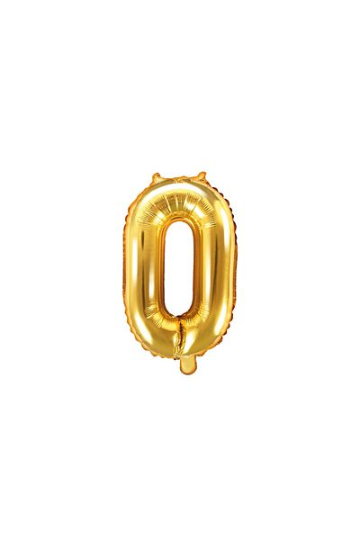 MAXEE STORE Maxee birthday balloon, number 0, foil, gold, 40 cm