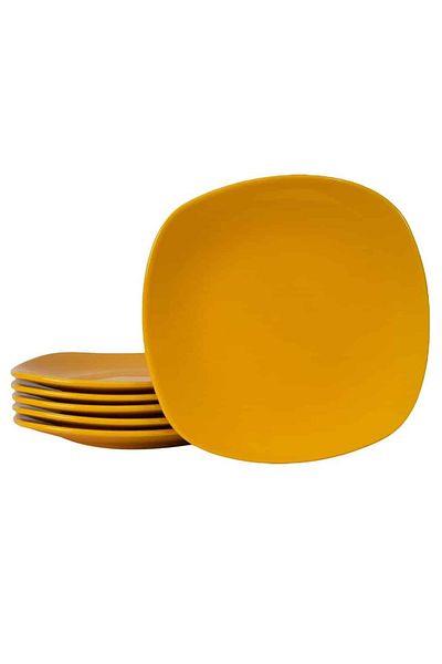 Cesiro Set of 6 dessert plates Yellow, 20 cm