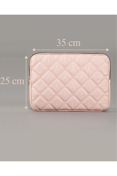 Polina Macbook Air Pro 13 13.3 14 Inç Uyumlu Su Geçirmez Kapitone Kılıf Laptop Çantası. Şeker Pembe