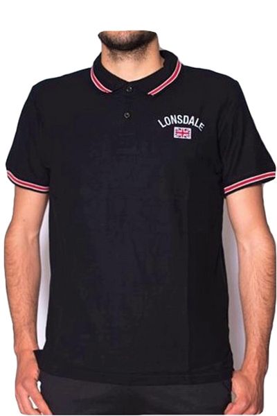 LONSDALE Tricou polo barbati Lonsdale, Negru, Marime L