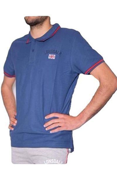 LONSDALE Tricou polo barbati Lonsdale, Albastru deschis, Marime M