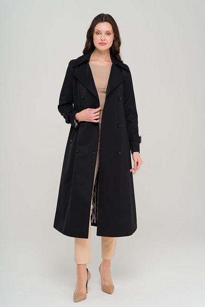 Olcay Black Trench Coat 6703 - Detailed Stitching and Double Breasted Water Repellent Features