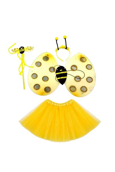 TRENDMEN Yellow Color Bee Costume S (Tutu, Wing, , Wand)