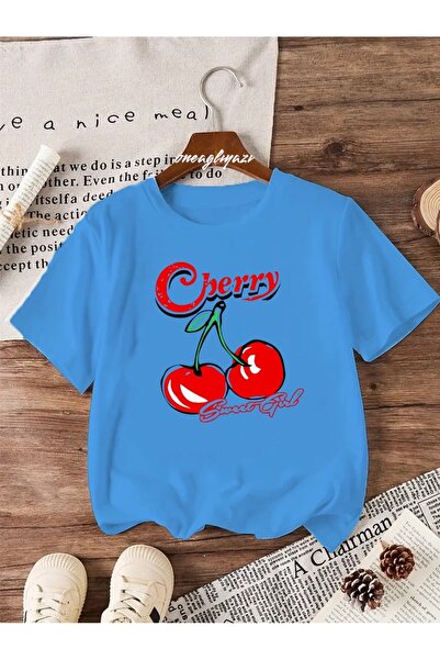 oneagılyazı Детска тениска с овърсайз принт с череши
