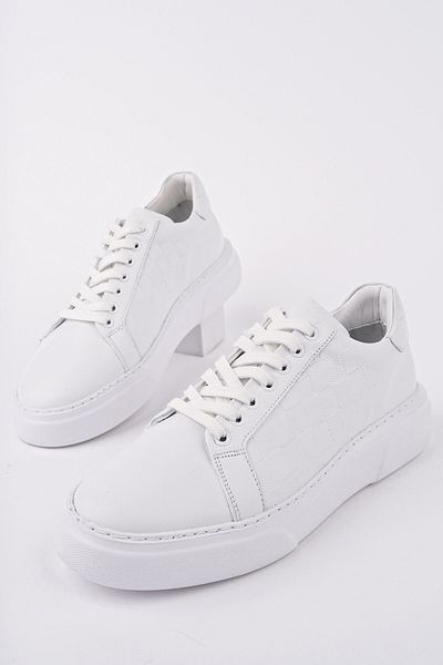 MUGGO Pantofi sport casual pentru bărbați, cu talpă groasă, cu șireturi, din piele naturală