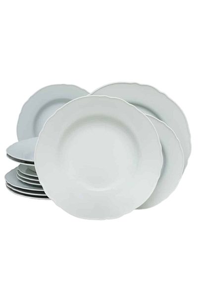 Cesiro 12-piece plate set, for 4 people, Iceberg, Cesiro, Porcelain, White
