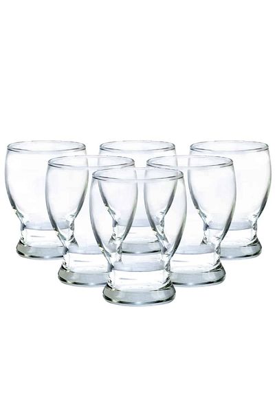 Cesiro Set 6 pahare cu picior mic din sticla de 180 ml, Cesiro