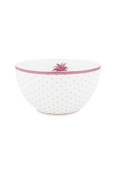 Pip Studio Bol din porțelan, Pip Studio, Dots Gold Pink, 15 cm, colecția Jolie
