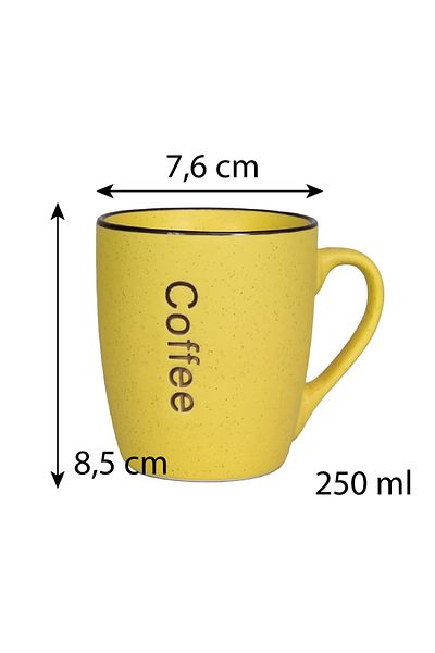 Cesiro Set 6 cani decor cafea Galbene, 250 ml