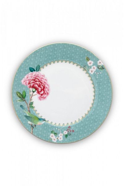 Pip Studio Porcelain plate, Pip Studio, Bleu, 21cm, Blushing Birds collection