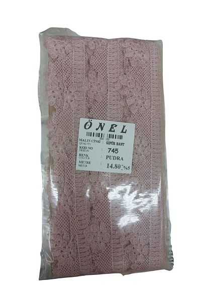 Hangora Lace Polyester Guipure Tape Powder 14.80 Meters Width 3 cm On-745-Pu