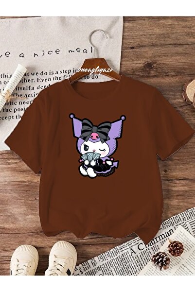 oneagılyazı Mor Kuromi Baskılı Çocuk Oversize majica