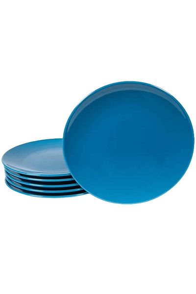 Cesiro Set of 6 Azure Blue dessert plates 20 cm