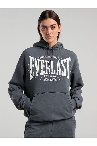 EVERLAST Hanorac cu glugă pentru femei Authentic Boxing Wmn Oversize Antracit