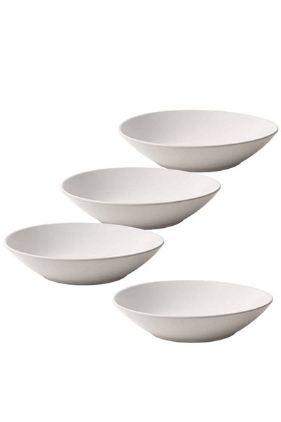 Cesiro Set of 4 deep plates 21 cm Matt White