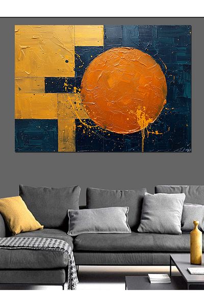 Tablomega Abstract Orange Art Διακοσμητικός Καμβάς - Ξύλινος Πίνακας MDF