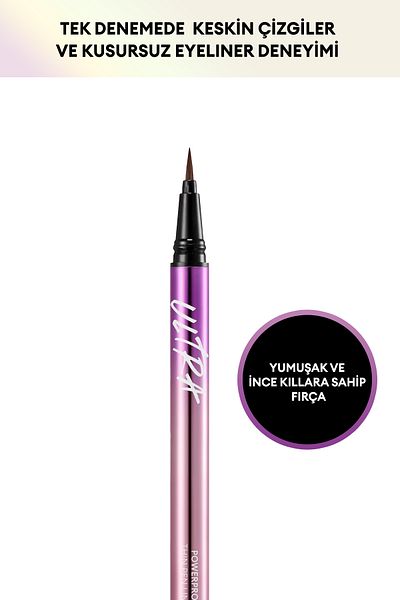 Missha Waterproof, Sweat and Oil Resistant, Lasts up to 48 Hours Ultra Powerproof Thin Pen Liner (Brown)