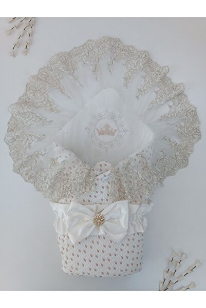 Tomuycuk Gold PolKa Dot Lace Waffle Baby BlanKet - Girl Boy Gift Swaddle