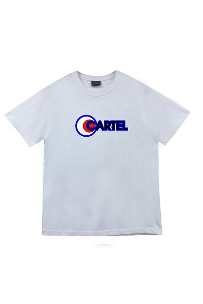fame-stoned Μπλουζάκι με στάμπα καρτέλ Unisex 100% βαμβακερό λευκό