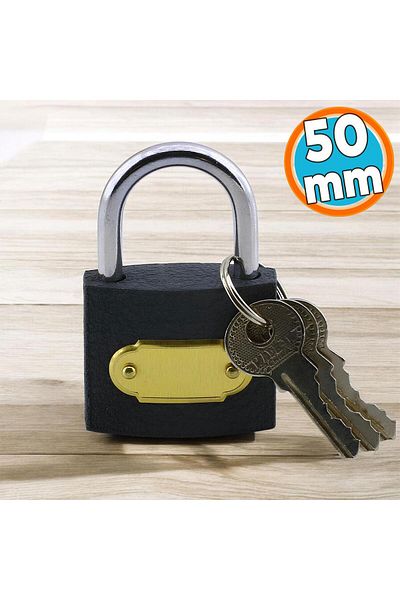 NZB 50 mm 3 Keys Grey Color Door and Chest Lock Tosba Lock