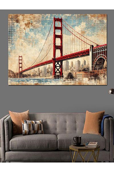 Tablomega Golden Gate Bridge Διακοσμητικός Καμβάς - Ξύλινος Πίνακας MDF