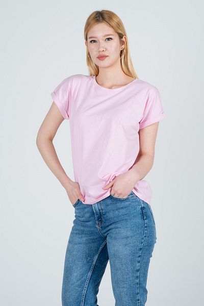 Kyron Tricou dublu cu mânecă joasă cu dungi 100% bumbac pentru femei - bleumarin