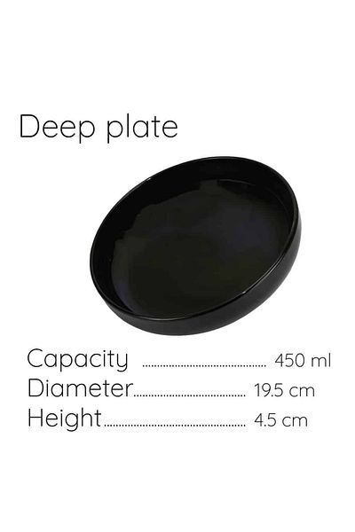 Cesiro Deep plate 19.5 cm Glossy Black