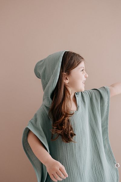 TBA COLLECTION Green Muslin Poncho