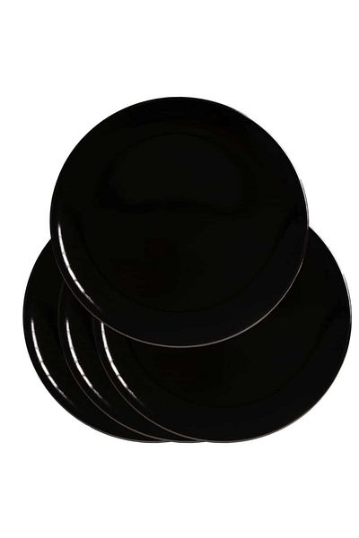 Cesiro Set of 4 Dinner Plates: Versatility and Style in Glossy Black