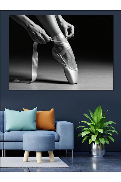 Tablomega Διακοσμητικός καμβάς Sensitive Touch με παπούτσια μπαλέτου - Ξύλινος πίνακας MDF