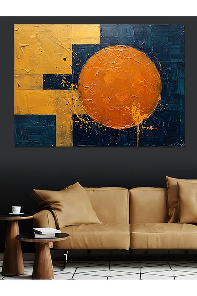 Tablomega Abstract Orange Art Διακοσμητικός Καμβάς - Ξύλινος Πίνακας MDF