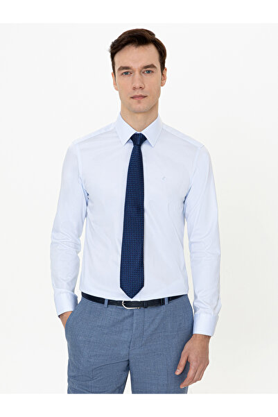 Cacharel Açık Mavi Slim Fit %100 Pamuk Klasik Yaka Basic Gömlek 50250885-VR003