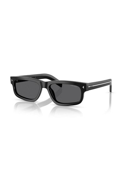 Prada Pr B11s 16k731 55 Unisex Dikdörtgen Siyah Kemik Güneş Gözlüğü