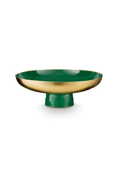 Pip Studio Metal fruit bowl, Pip Studio, Low Dark Green, 12.50x35 cm