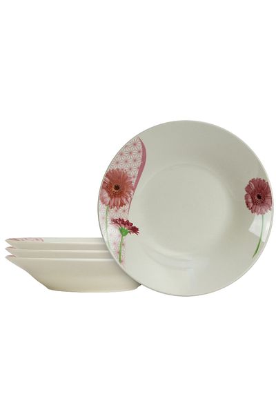 Cesiro Ivoire and Daisy: Dinner Set 4 deep plates, 20 cm x 280 ml