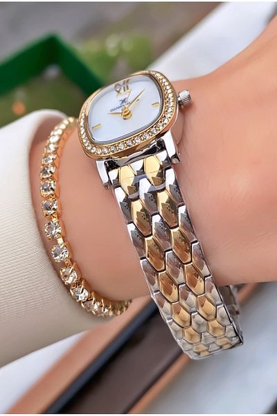 Daniel Klein Brand Yellow Silver Color Women's Wristwatch - Bracelet Gift