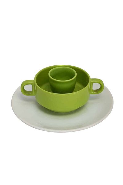 Cesiro Breakfast set, 3 pieces, for one person, Cesiro, White/Green