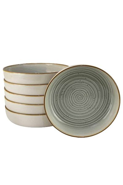 Cesiro Sophistication at the Table: Set of 6 Plates with Gray Elegance!