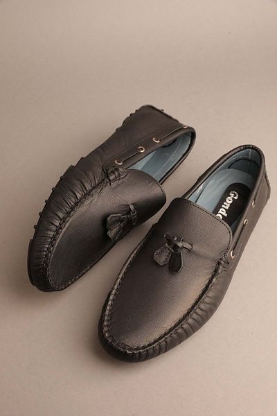Gondol Loafer clasic pentru bărbați din piele naturală negru 41 ttx.269