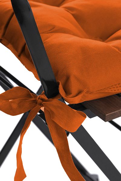 ADARYA HOME Plain Decorative Pouf Chair Cushion with Laces 40X40 (Orange)