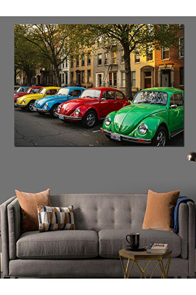KanvasSepeti Цветна колекция Volkswagen Beetle Маслена боя с текстура Високок...