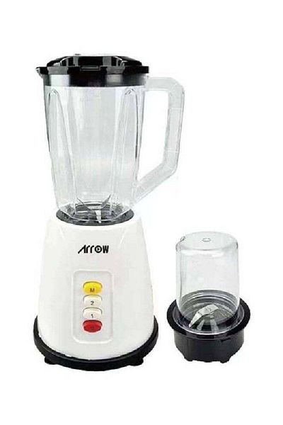 ARROW Aro 1.5L Plastic Blender with Grinder, 400W, All Copper Motor, Safety Lock | RO-15PBSY