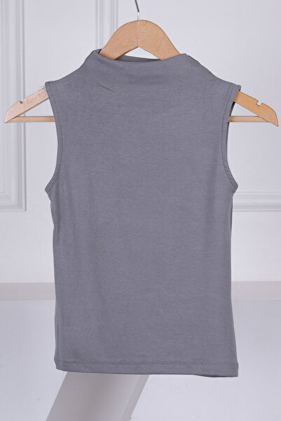 İmajButik Сірий боді з рукавами без коміра та коміром з складками