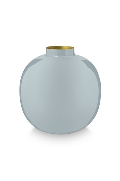 Pip Studio Vază decorativă rotundă, metalică, Pip Studio, 23cm, Light Blue