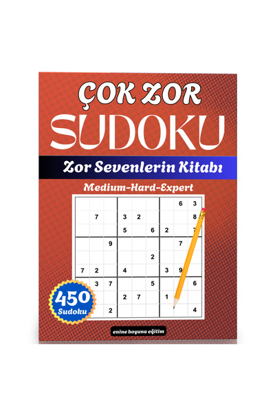 Enine Boyuna Eğitim كتاب سودوكو صعب جدًا (كتاب 450)